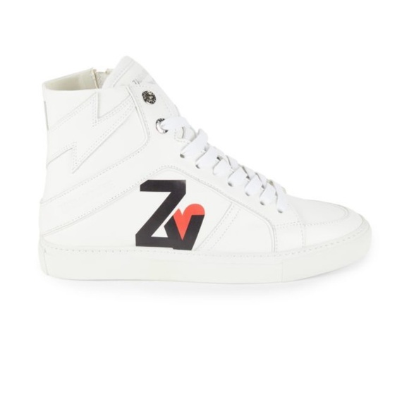 ZADIG & VOLTAIRE Logo High Top Zip Sneakers size 37 - Picture 1 of 11